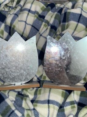 Tulip-Shaped Decorative Galvanized Metal Accent Pair - Silver